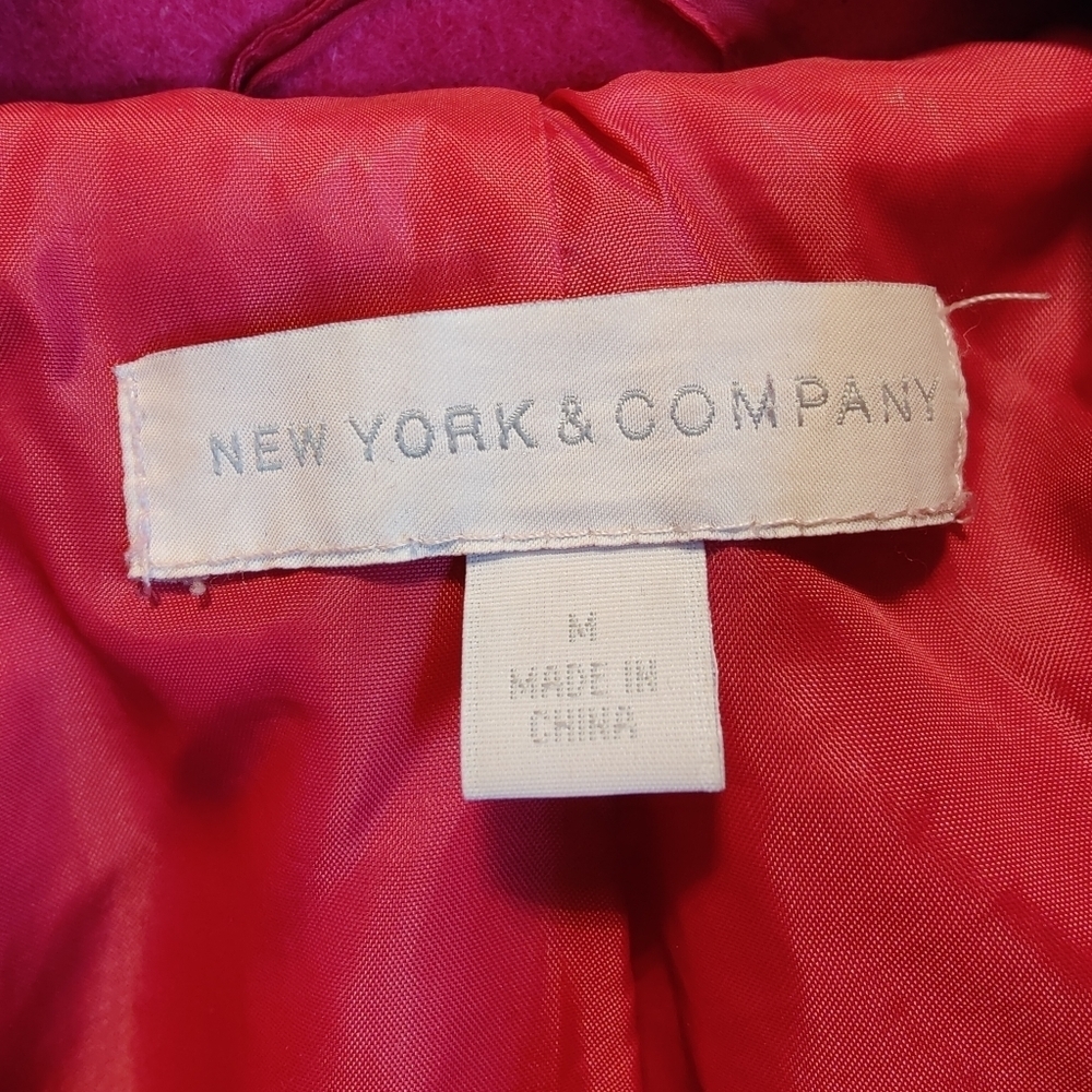 New York & Company Pink Peplum Peacoat | Size M - Picture 4 of 7
